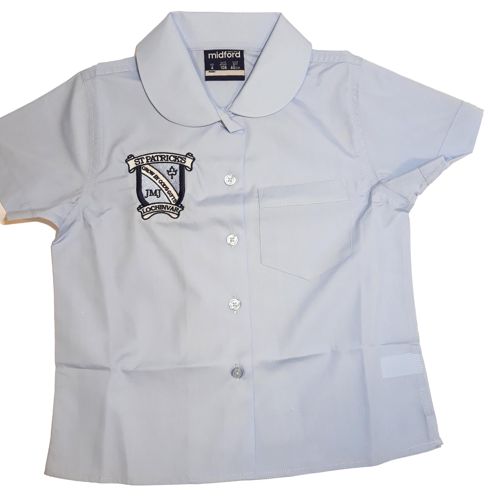 St Patrick's Lochinvar Girls Embridered S/S Blouse