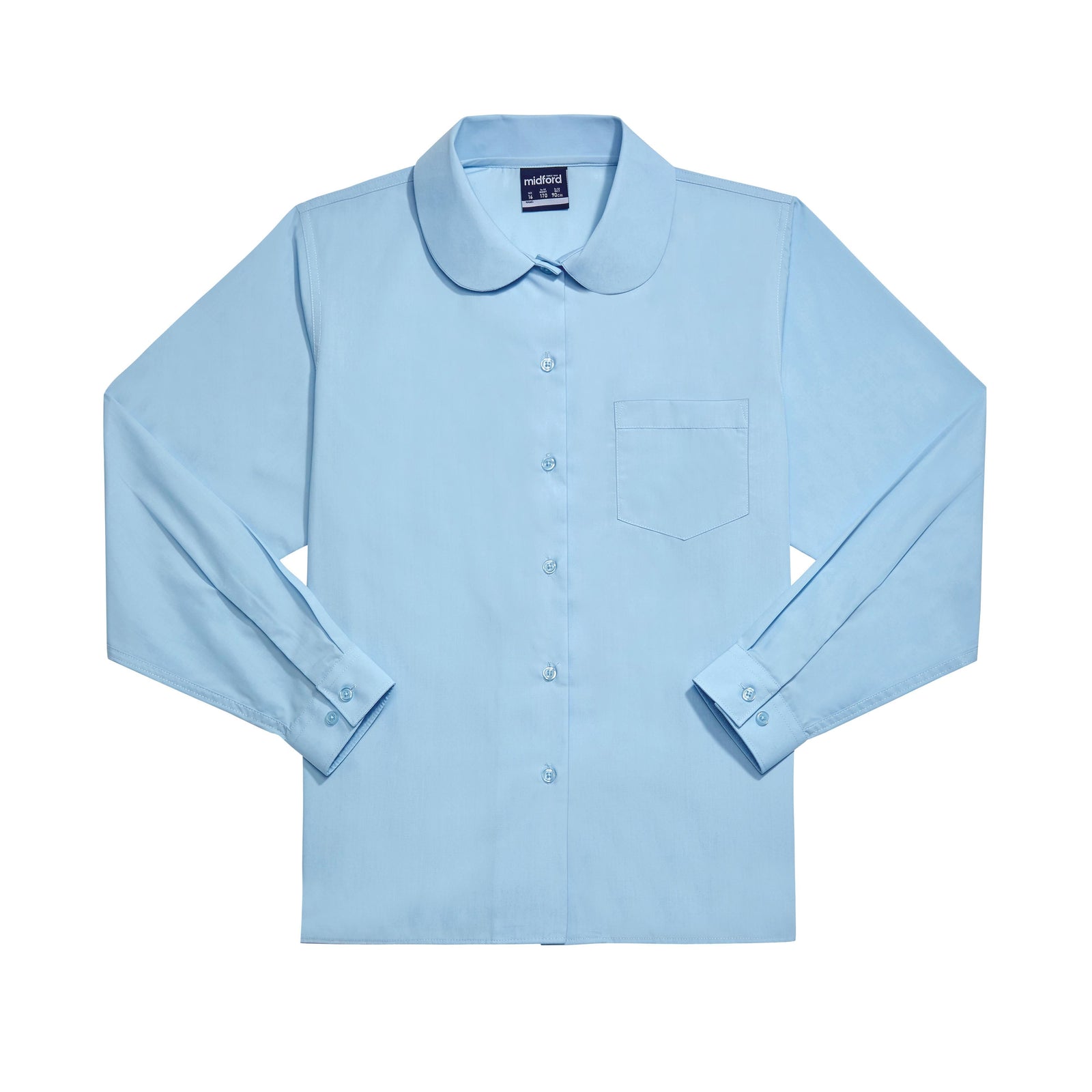 Midford Girls Long Sleeve Peter Pan Collar Blouse