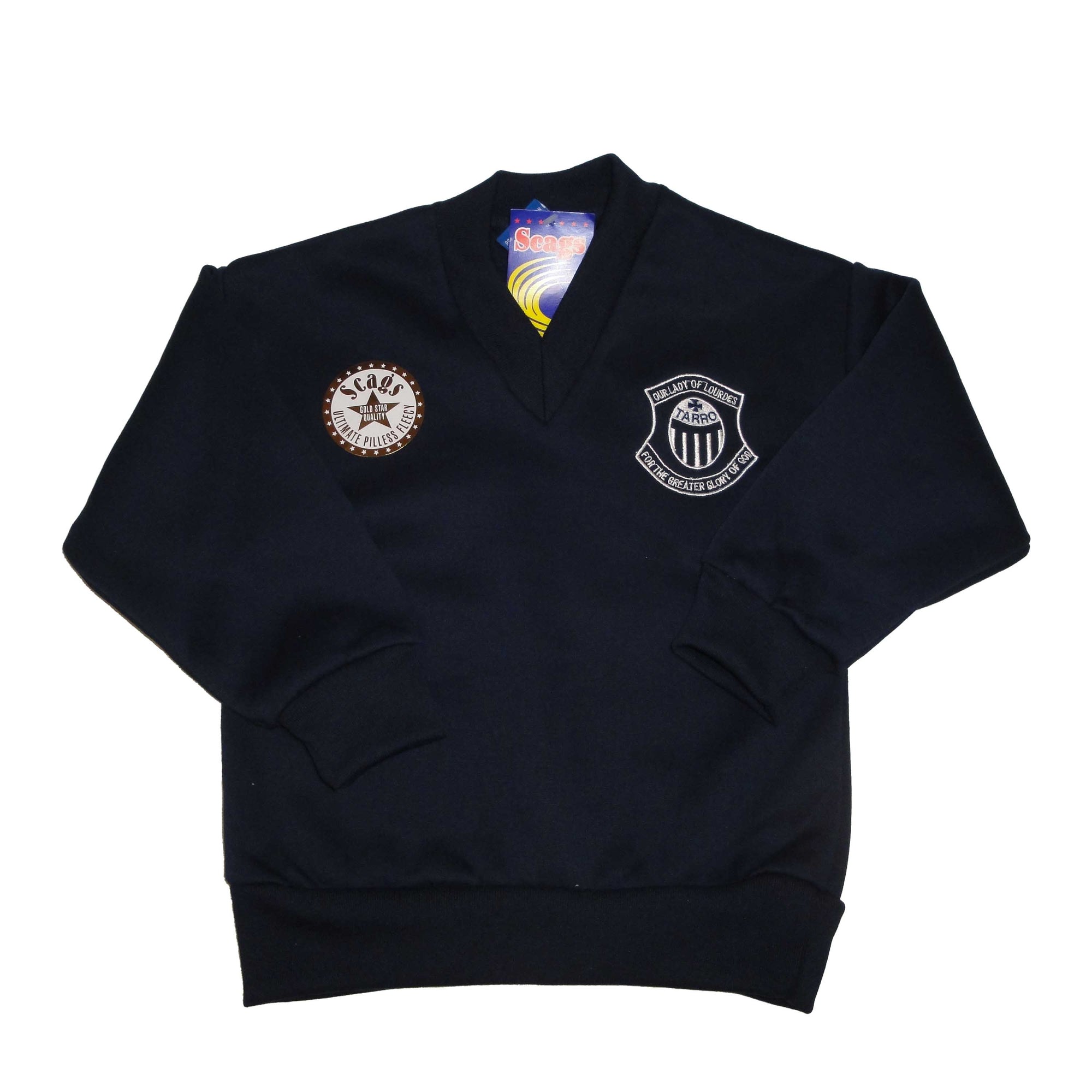 Scags V-neck Fleece Pullover, Our Lady of Lourdes