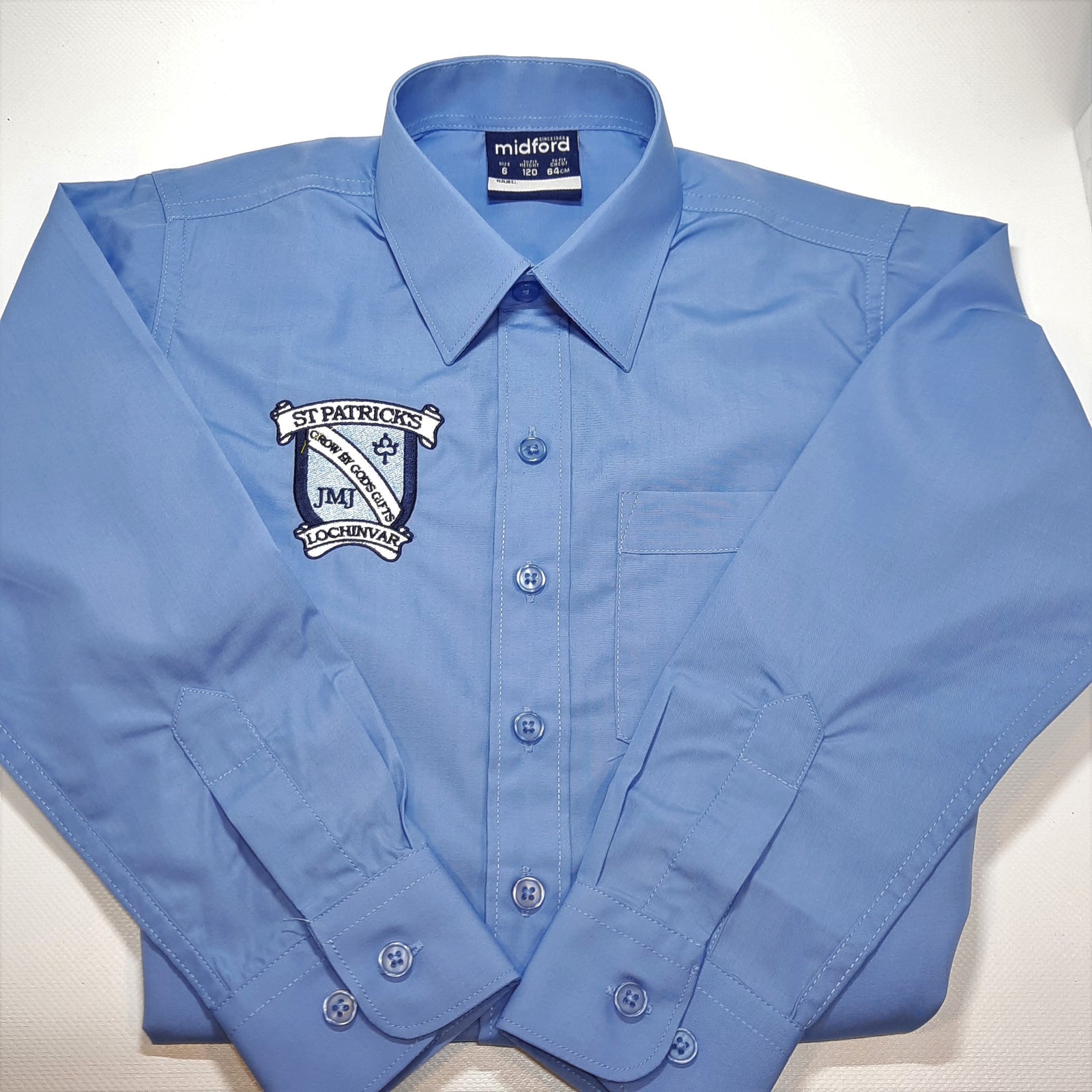 St Patrick's Boys Winter L/Sleeve embrtoidered Shirt